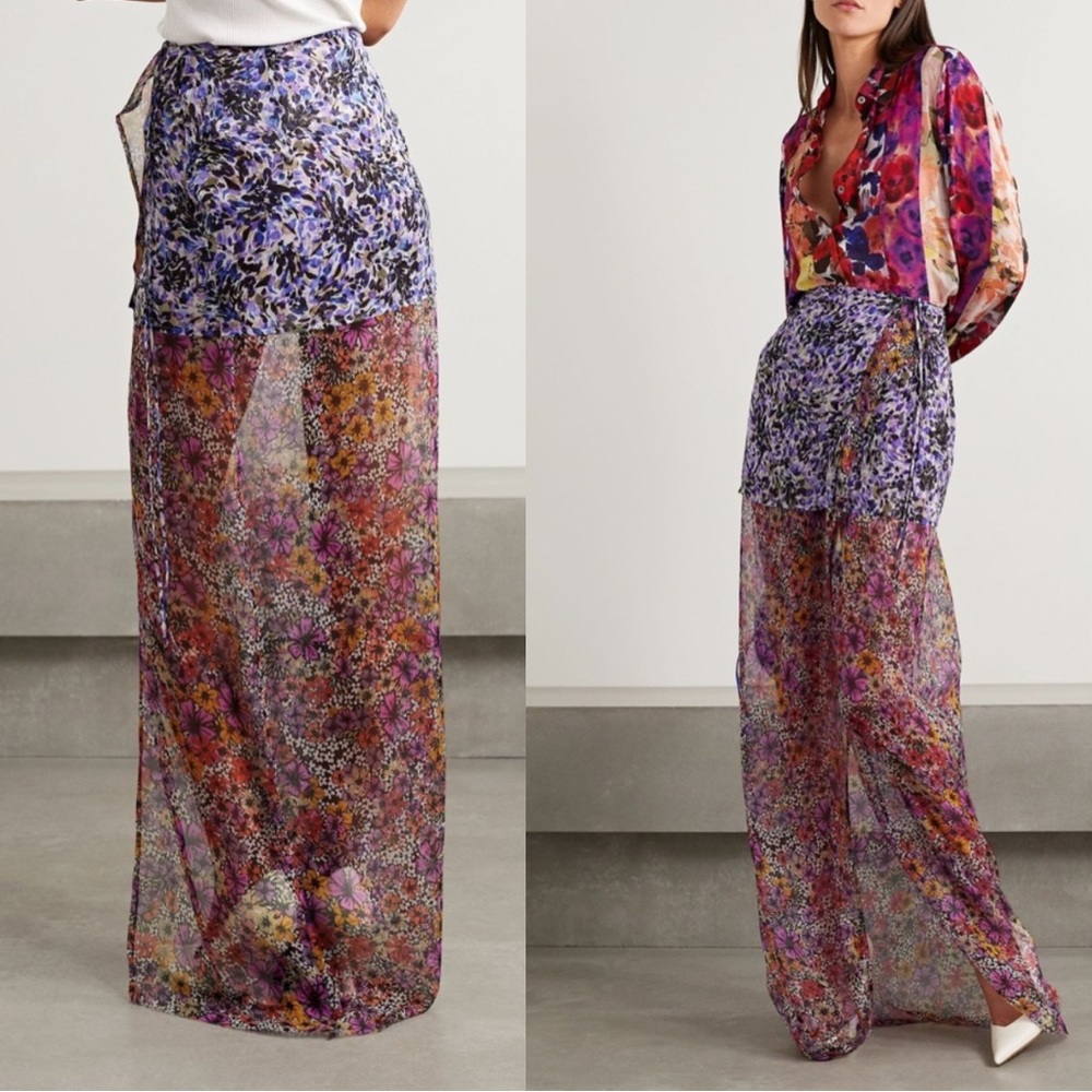 Spring ‘23 Dries Van Noten Silene Floral Wrap Maxi Skirt - Picture 2 of 11